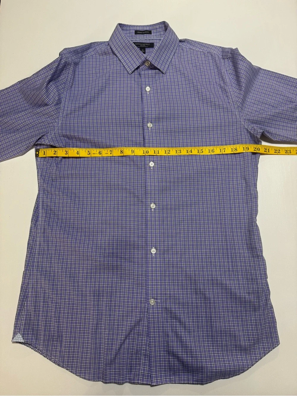 Banana Republic men’s cotton Purple Check Dress Shirt, M